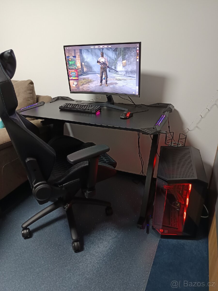 Herní stůl s RGB podsvícením 60x110 cm