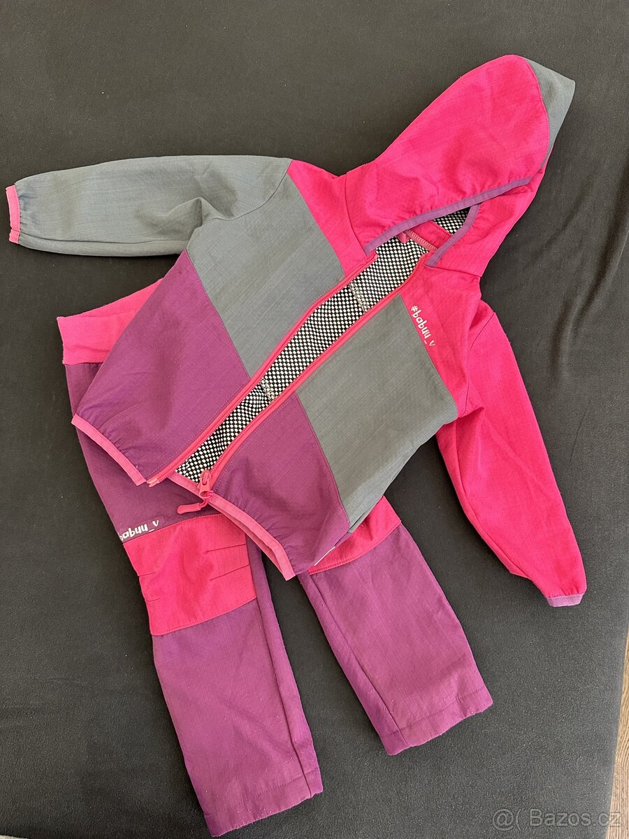 Sotshellová bunda + kalhoty 80/86 rozměry v textu