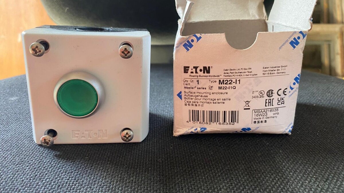 ✅ Nová ovládací skříňka Eaton M22-I1Q se zeleným tlačítkem