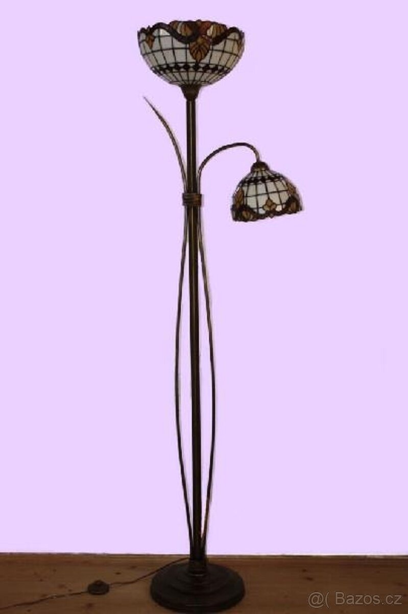 Stojací vitrážová lampa Tiffany -nová -2 stínidla 30 a 20 cm