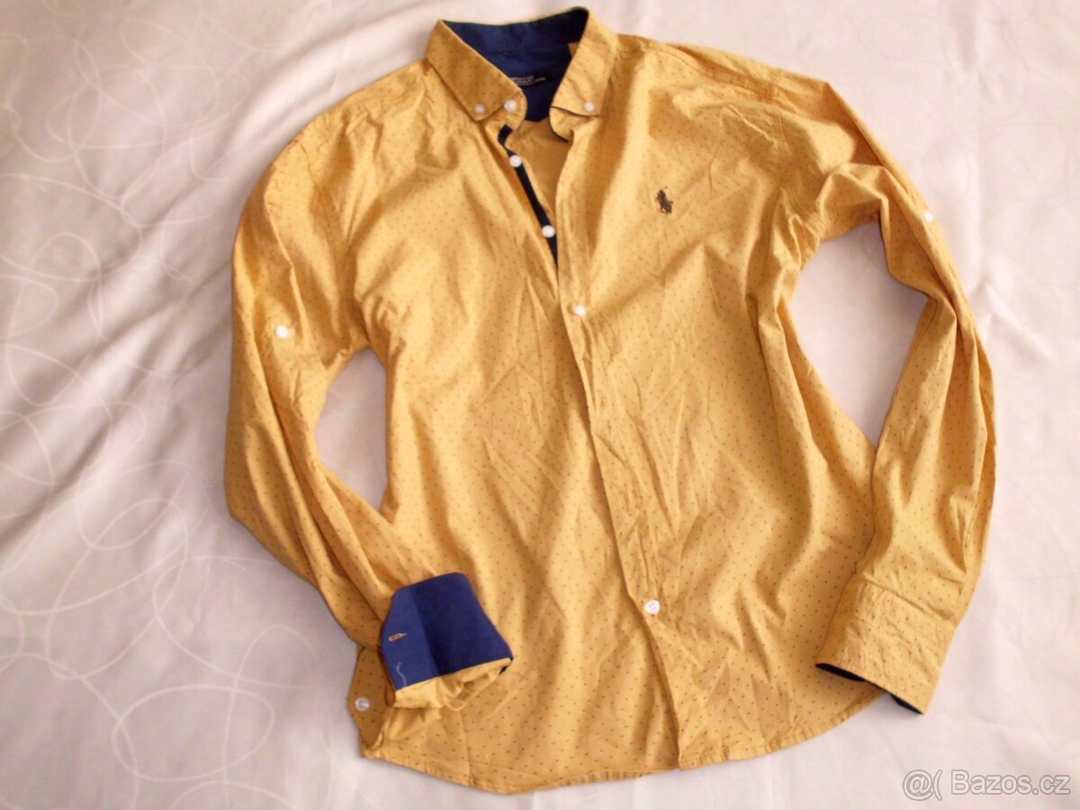 Ralph Lauren pánska slim košeľa roll up rukáv M