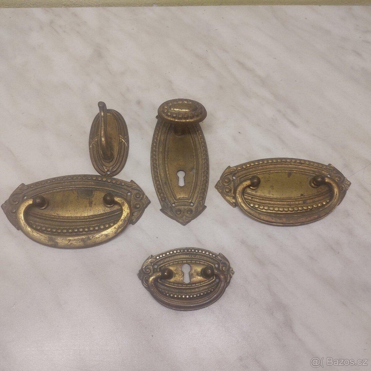 Staré mosazné kováník psací.stolu.