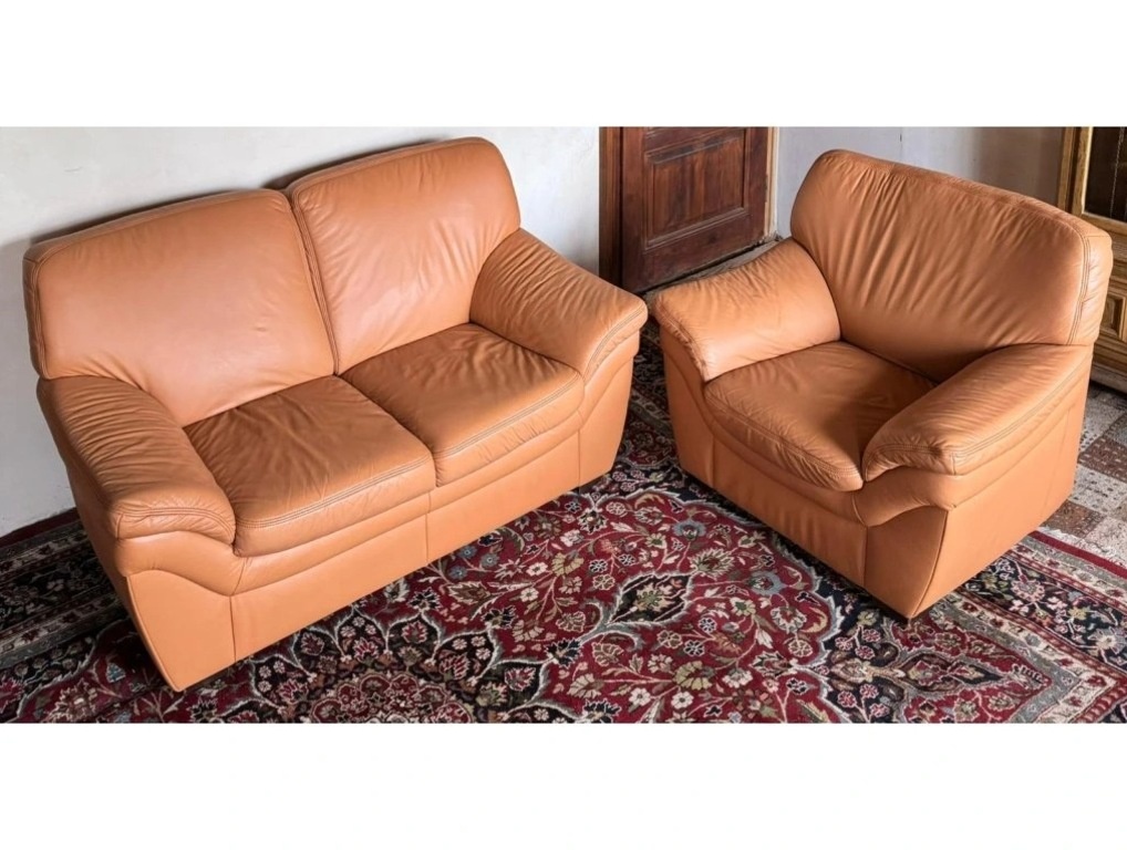 Kožená sedací souprava 2+1, 3202