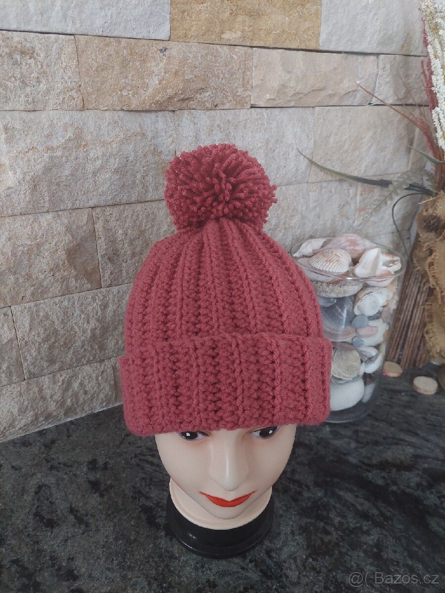 Čepice starorůžová