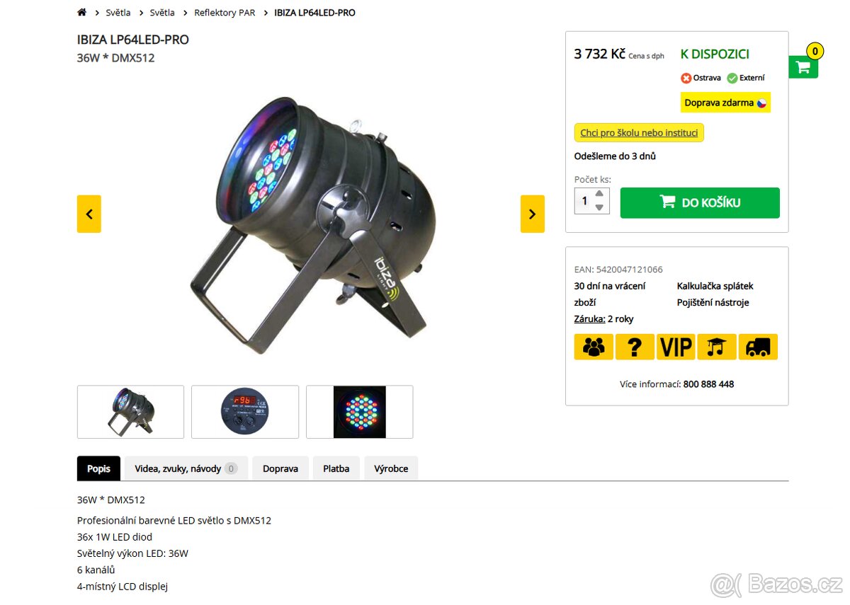 LP64LED-PRO3 Ibiza Light světlo