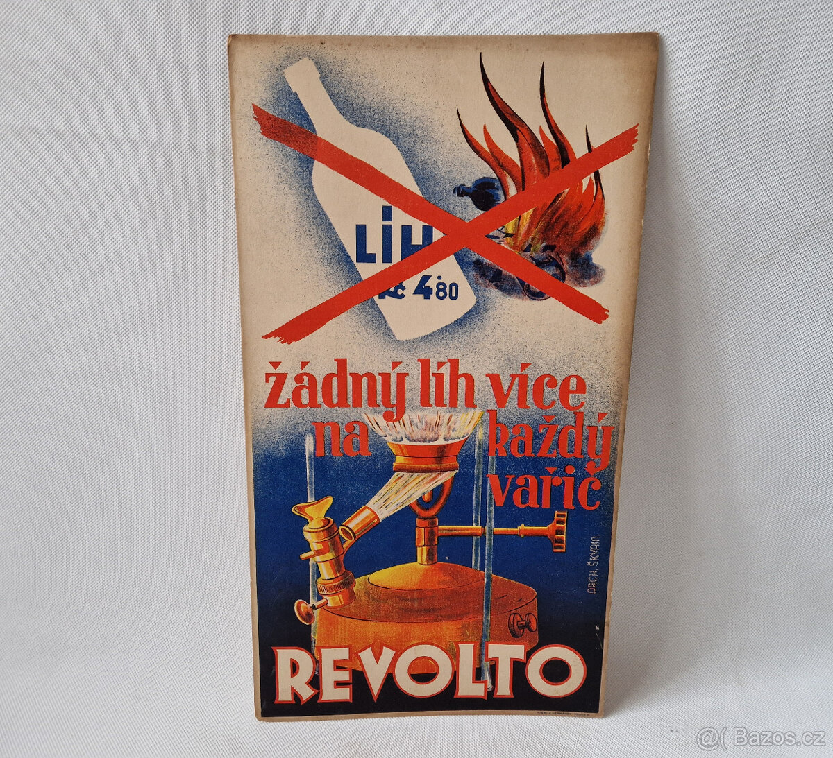 Stará reklamní cedule přislušenství na vařič Revolto ca1930