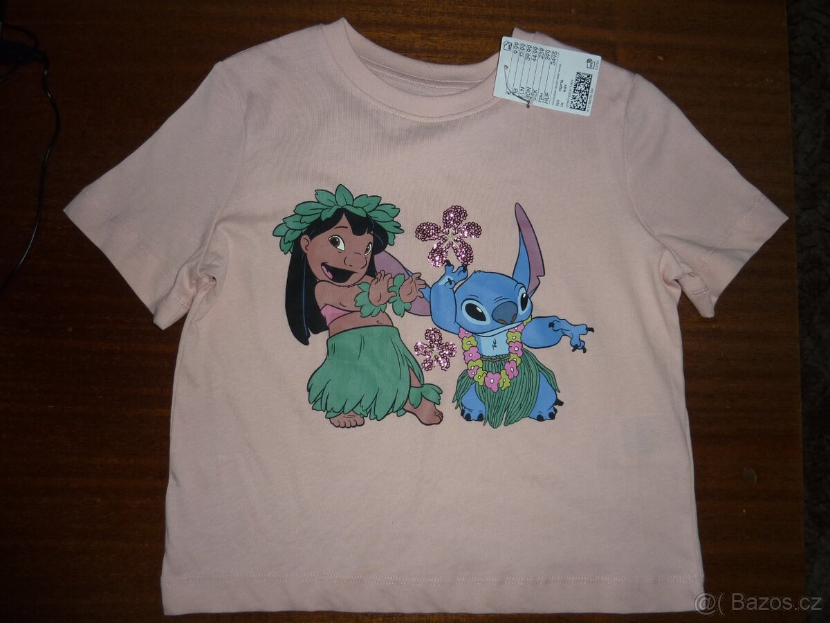 Nové-H&M-Tričko Stitch na slečnu 4-6 Let