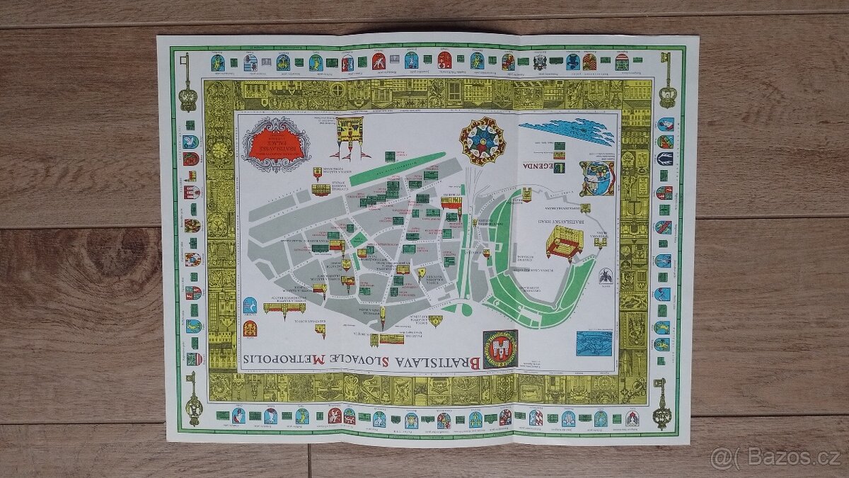 Prodám retro mapu Bratislava Slovaciae Metropolita, rok 1972