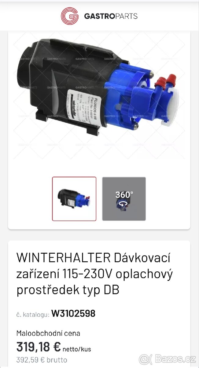 Originální dávkovací čerpadlo Winterhalter FLUIDOS II DB