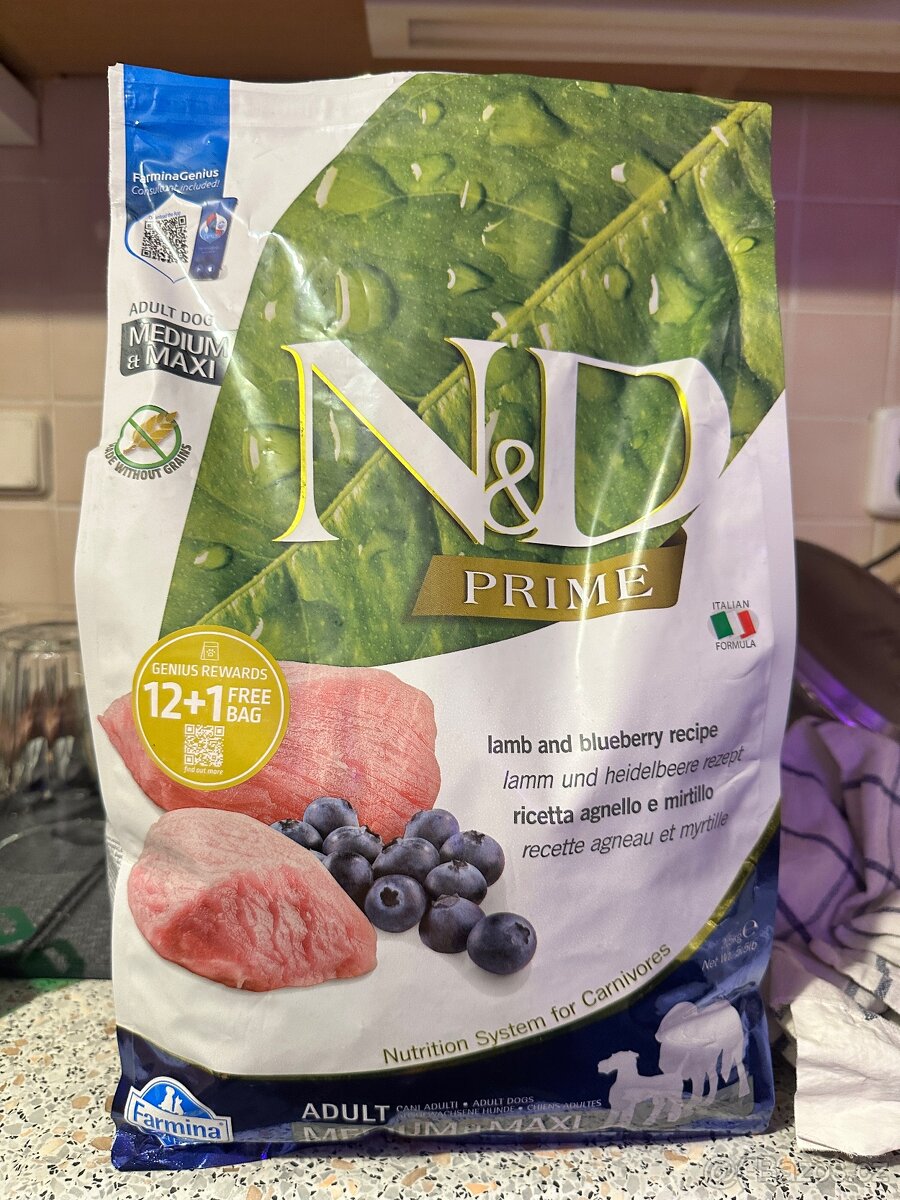 Granule N&D Prime Dog Adult M/L Lamb & Blueberry 2,5 kg
