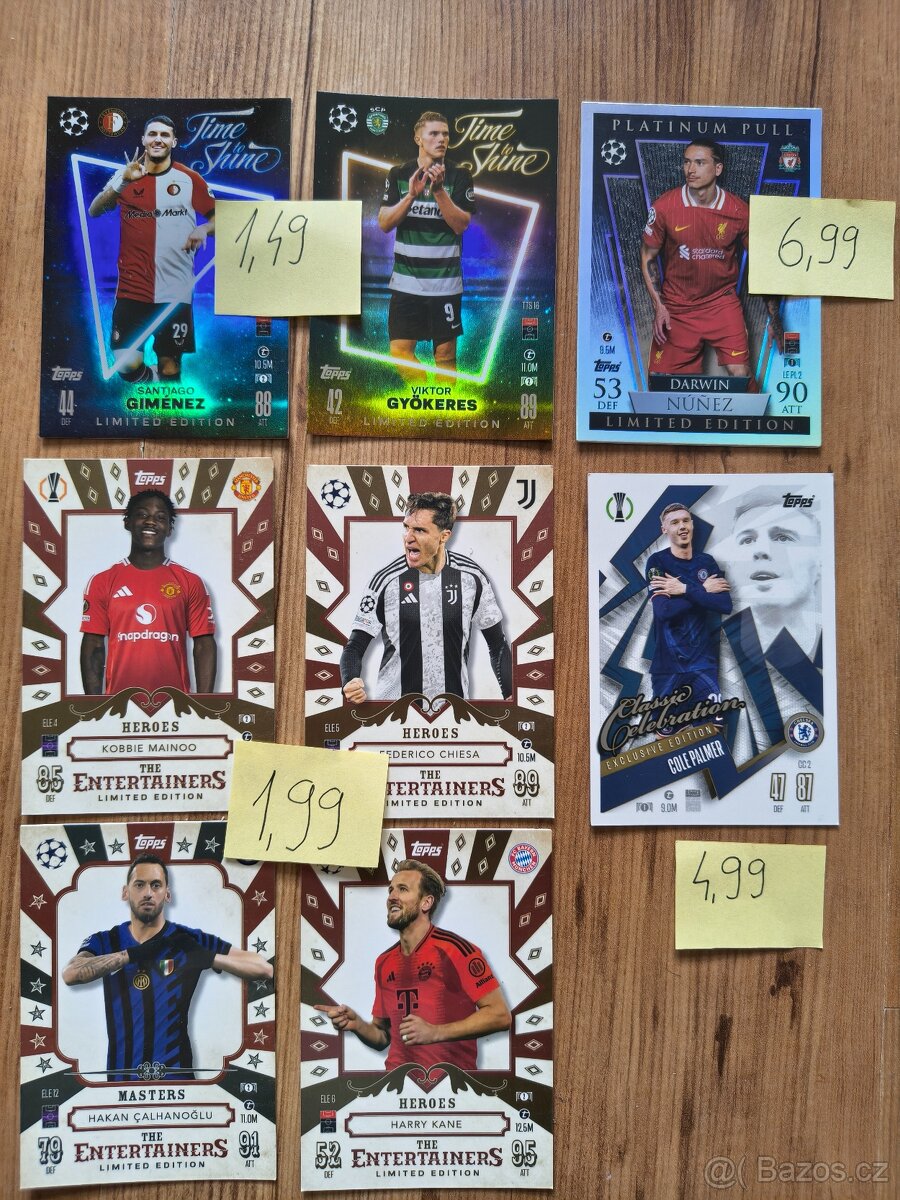 Predám fotbalové kartičky