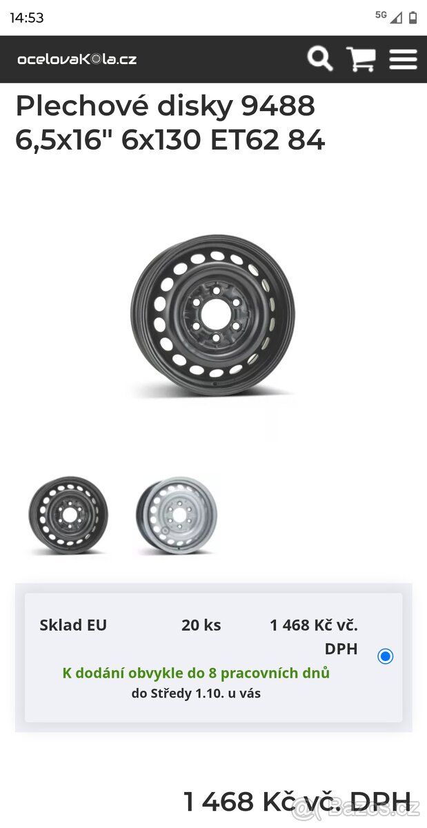 Continental 225/65/16/ Winter. 6 x 130. 3 ks