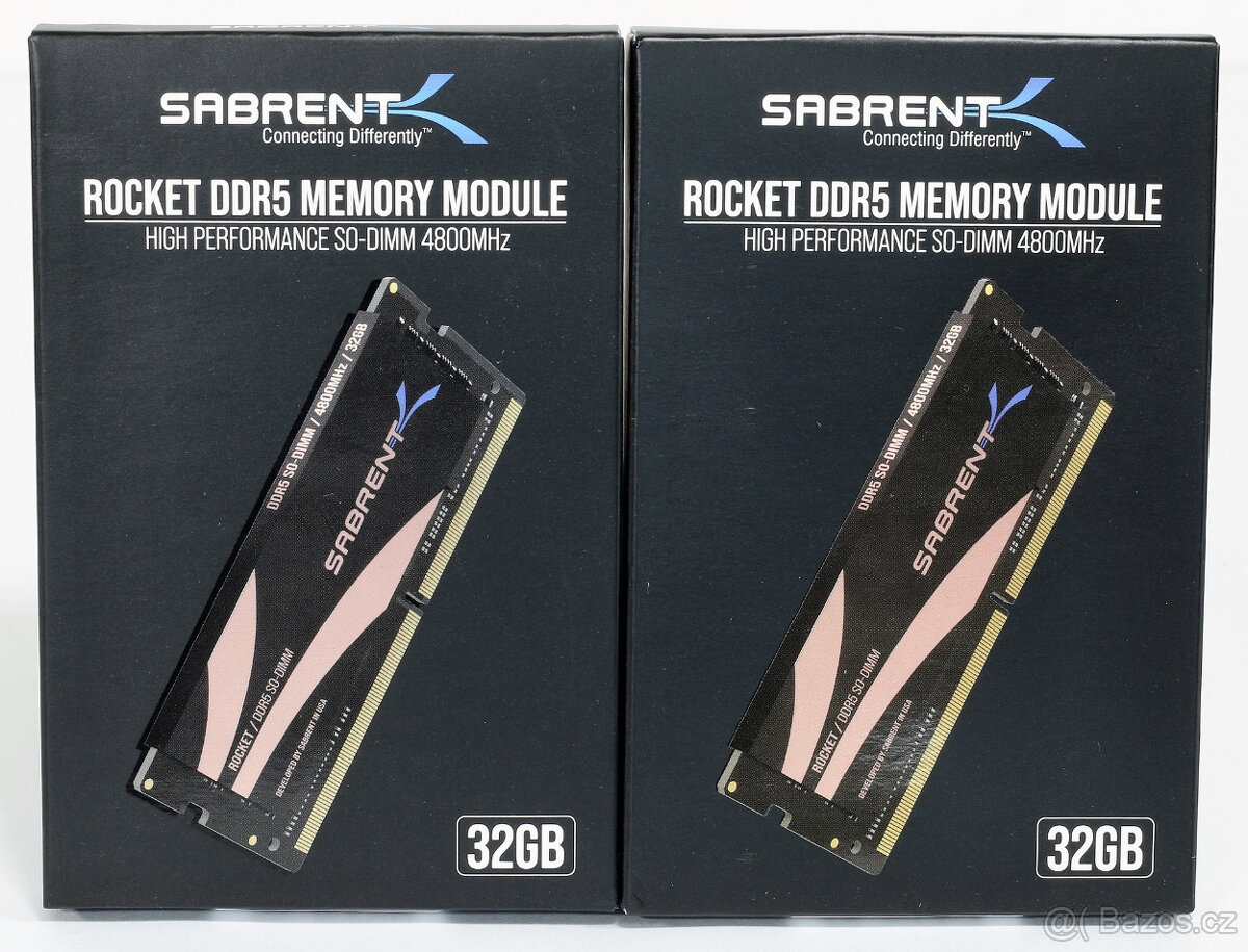 Operační paměti do NTB: Sabrent DDR5 2x32GB SO-DIMM 4800MHz