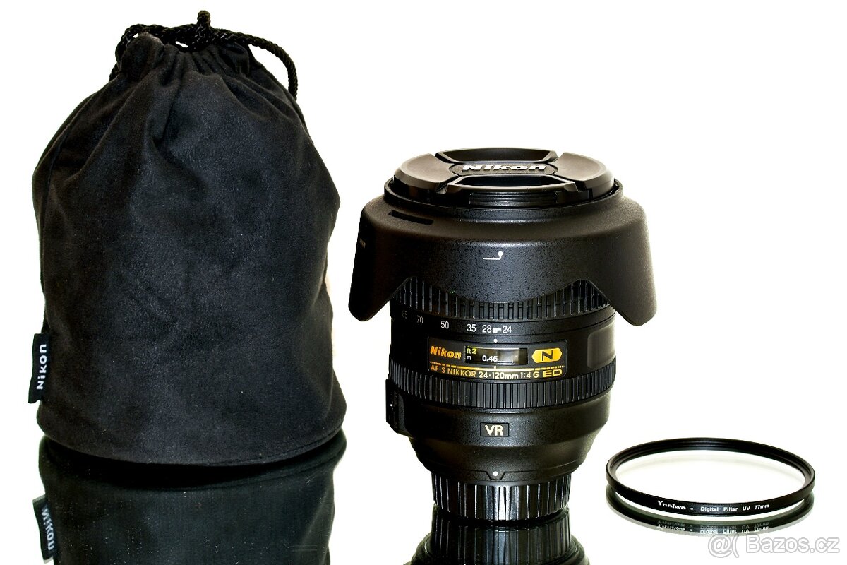 Nikon AF-S 24-120 mm f/4 ED VR Bez známek POUŽÍVÁNÍ
