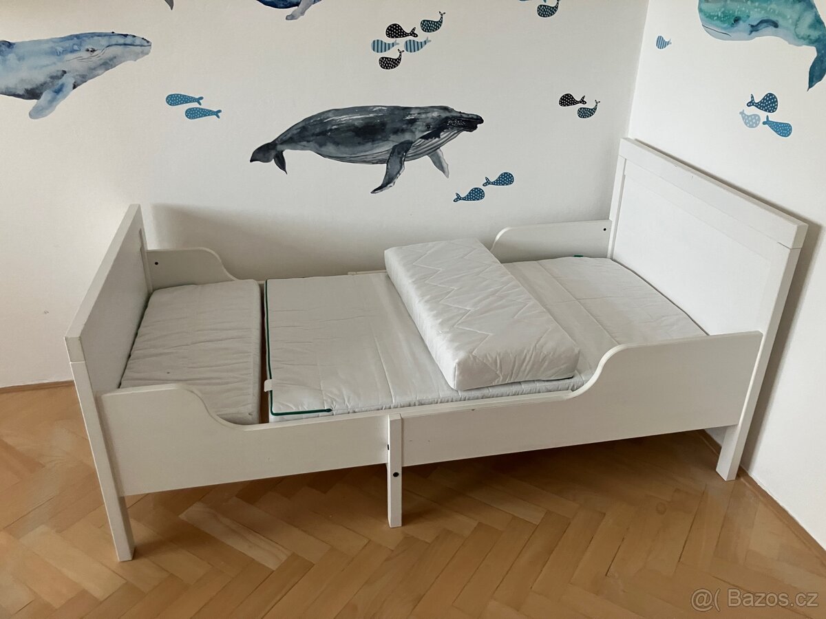 Prodám dětskou postýlku Ikea prodlužovací Sundvik s matrací