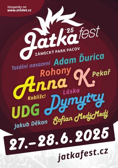 Jatka Fest 2025 termín: 27.6-28.6. 2025 2 vstupenky Pacov