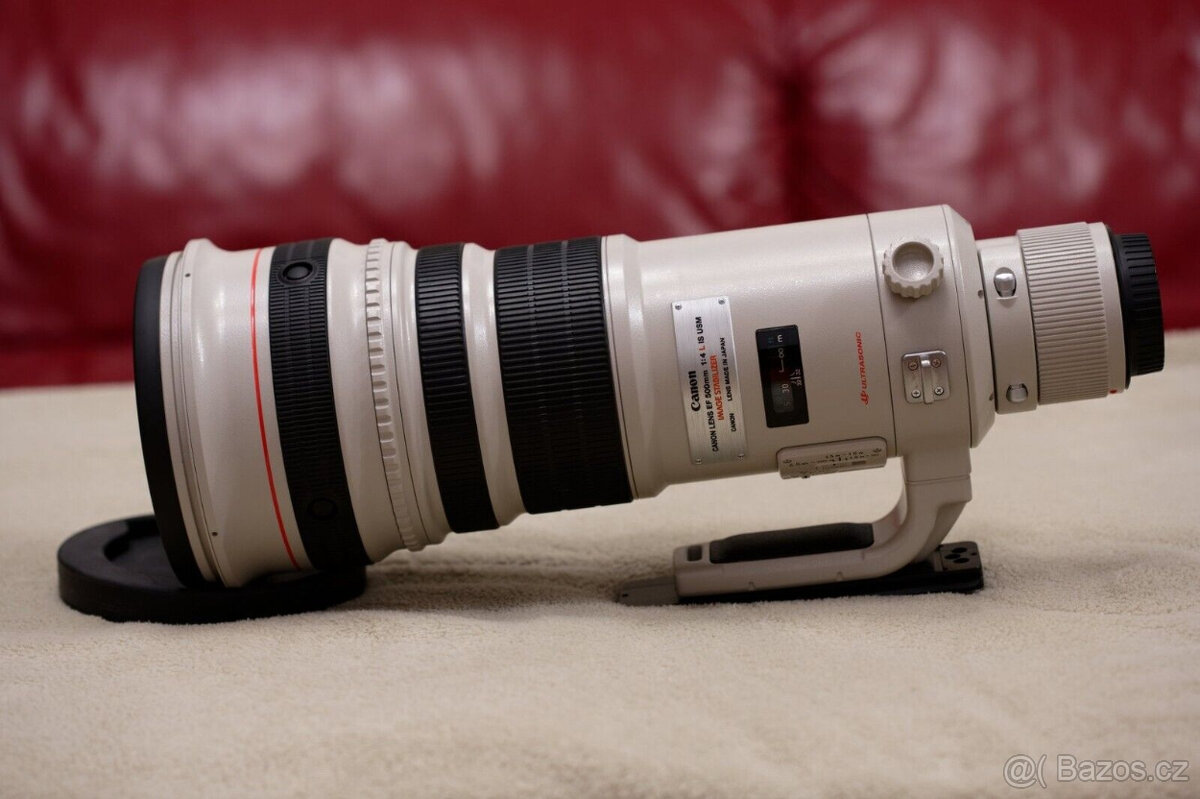 Objektiv Canon EF 500 mm F4 L IS USM včetně příslušenství v