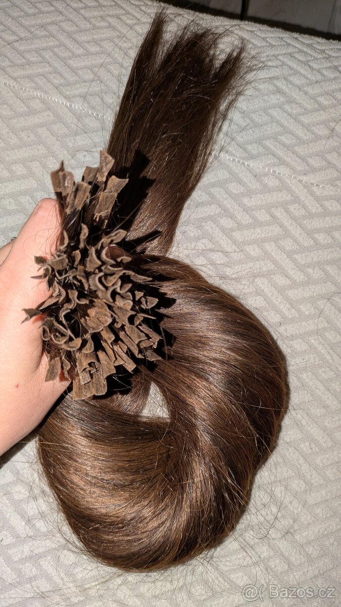 Práve lidské vlasy 60 cm prodloužení na keratin