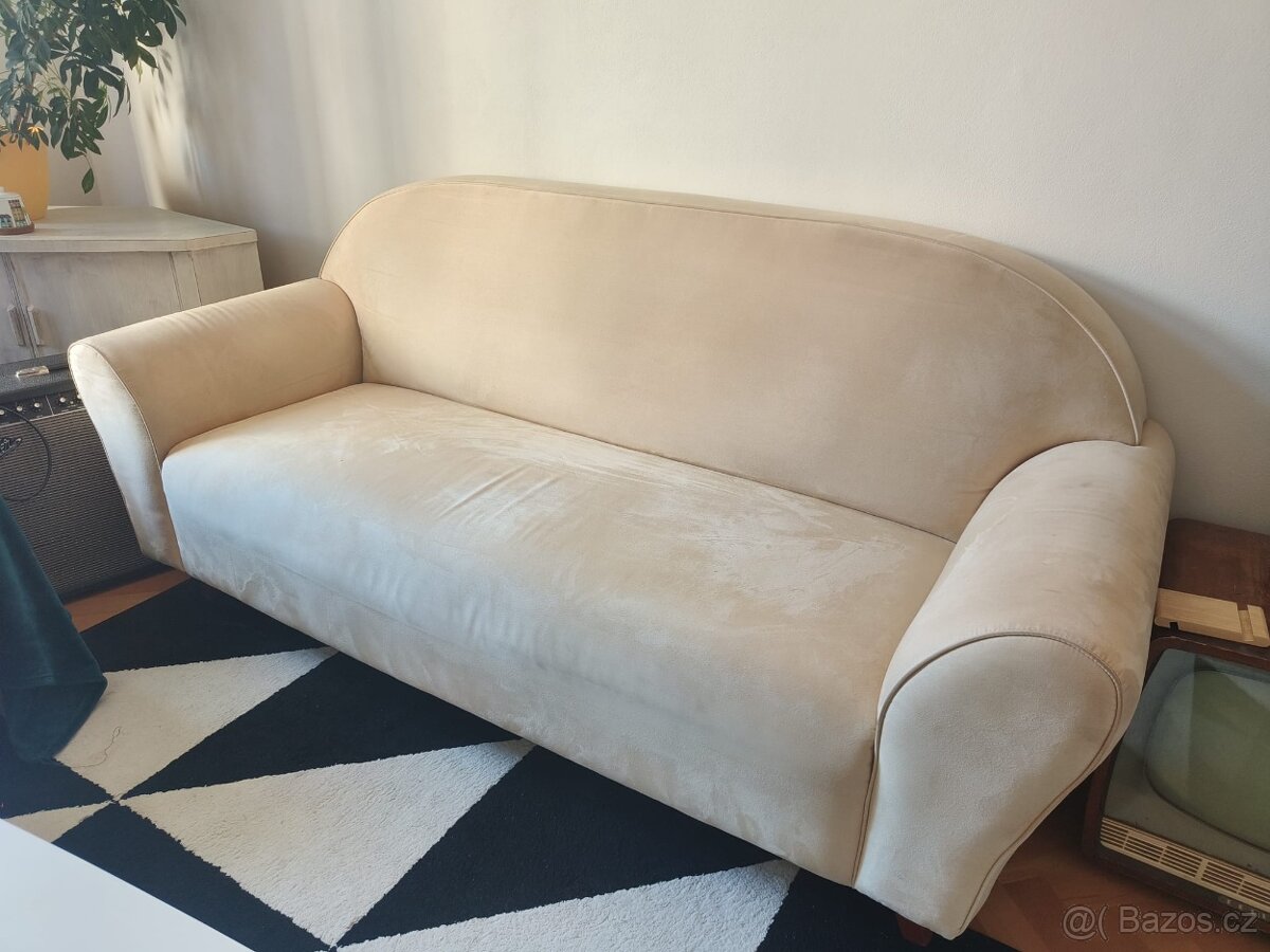 Sedačka / gauč – krémová, 3místná
