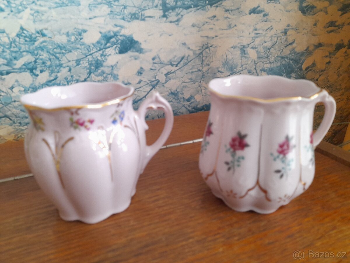 Růžový porcelán - hrnečky