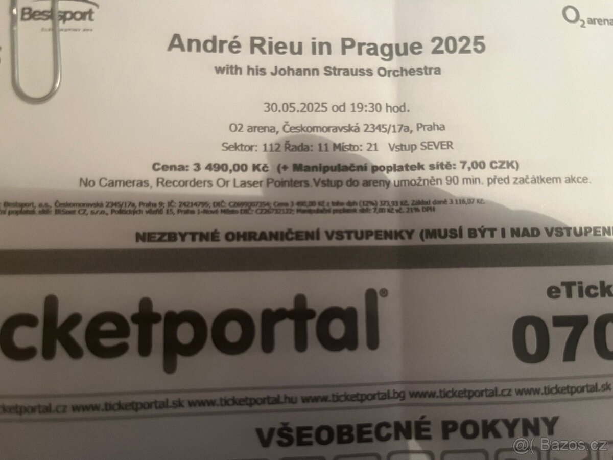 André Rieu Praha 2025, 30.5.