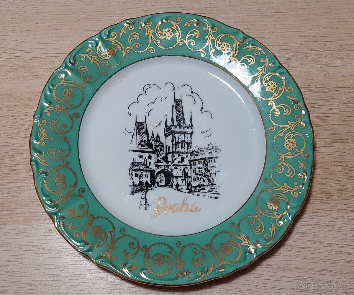 Sběratelský dezertní talíř Praha MZ Czechoslovakia