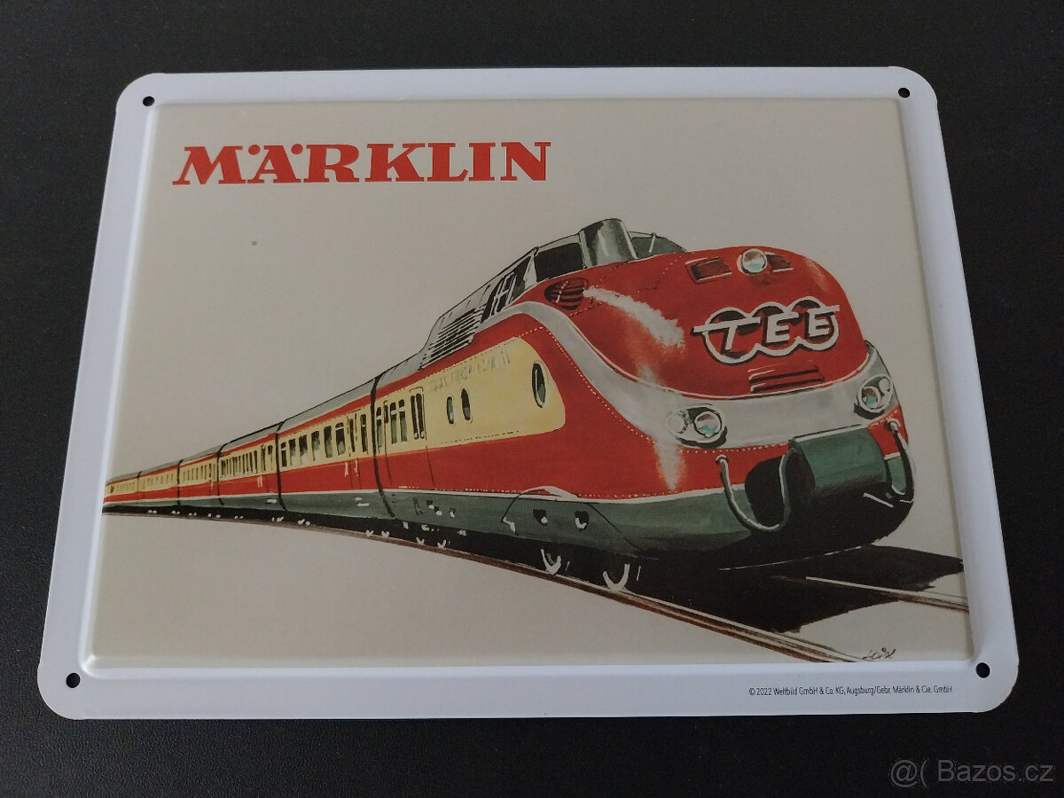 Plechové cedulky vláčky Märklin 2 ks