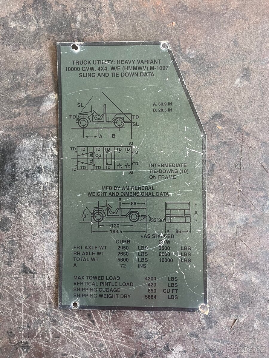 HMMWV M1097 štítek