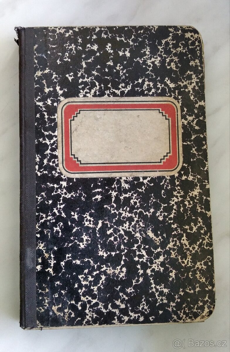 Retro sešit, záznamník, abecední notes, zápisník