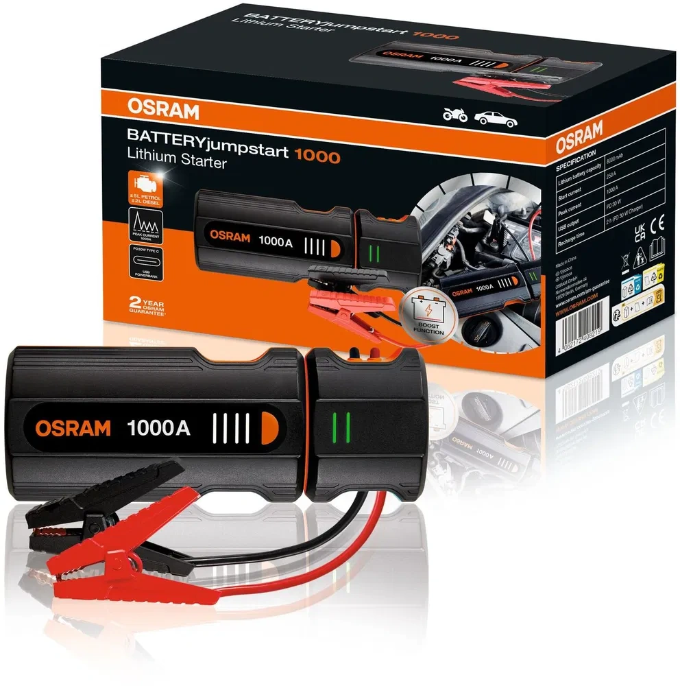 Startovací zdroj OSRAM Battery jumstart 1000, 12V