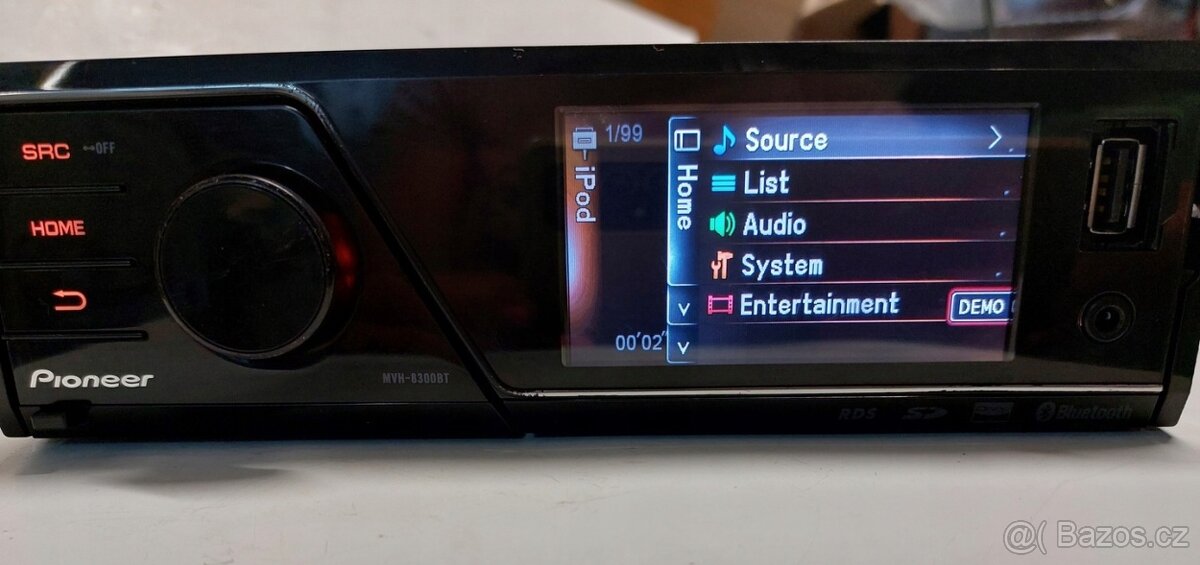Pioneer MVH-8300BT usb-video Divx 16gb