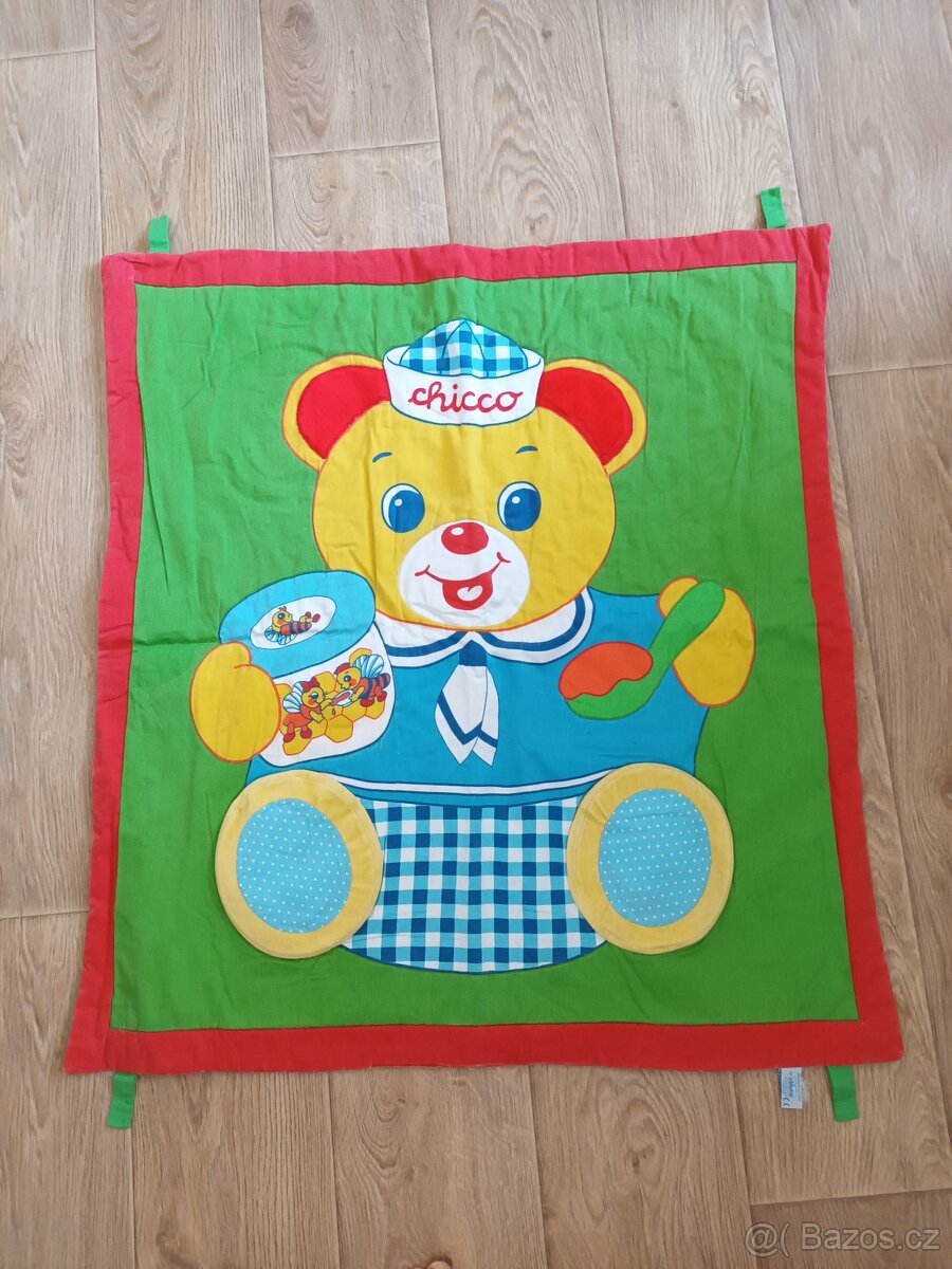 Dětská zelená deka Chicco s medvídkem