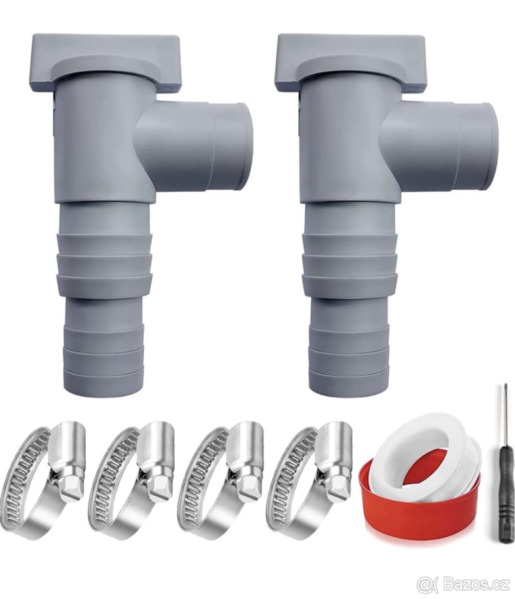 2x Kohout pro bazén s přípojkou, ventil