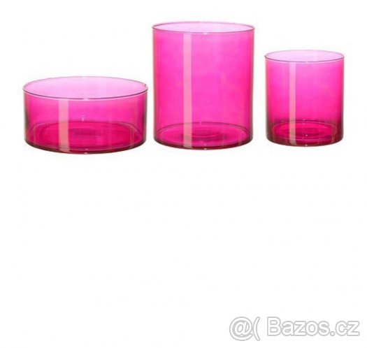 Zcela NOVÁ, zabalená sada váz IKEA Cylinder, růžová barva