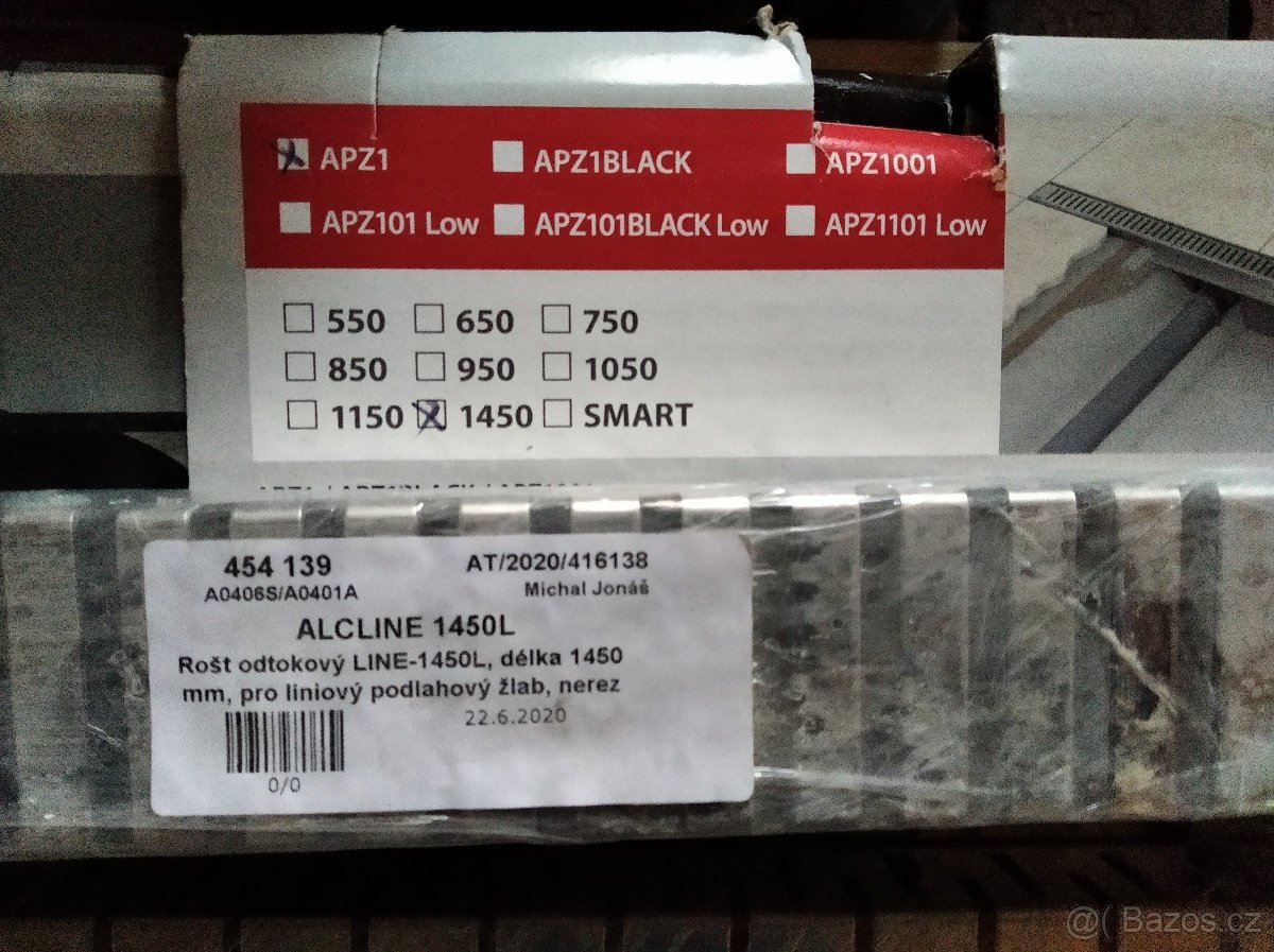 Sprchovy zlab Alcaplast nerez 145cm