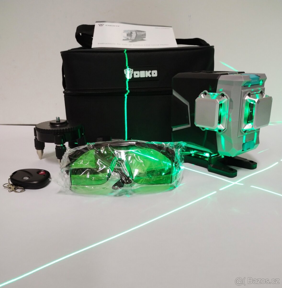 Samonivelační 3D-MULTI laser-3 x 360°-ZELENÝ+ZÁRUKA a DOKLAD