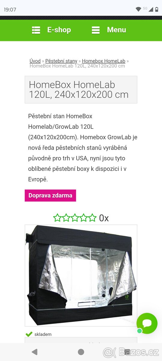 Pěstební stan homebox
