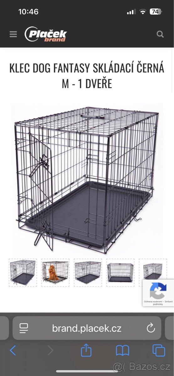 KLEC DOG FANTASY SKLÁDACÍ ČERNÁ - velikost M