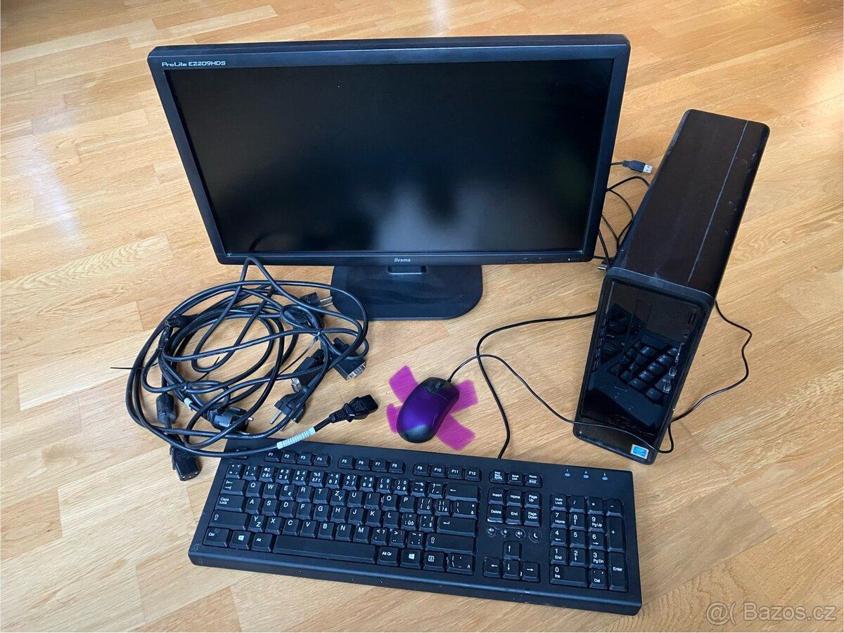 HP Slimline 290-p001 nc včetně monitoru a klávesnice