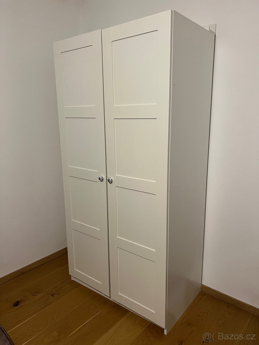 IKEA PAX šatní skříň – bílá, 100×58×201 cm (BERGSBO dveře)
