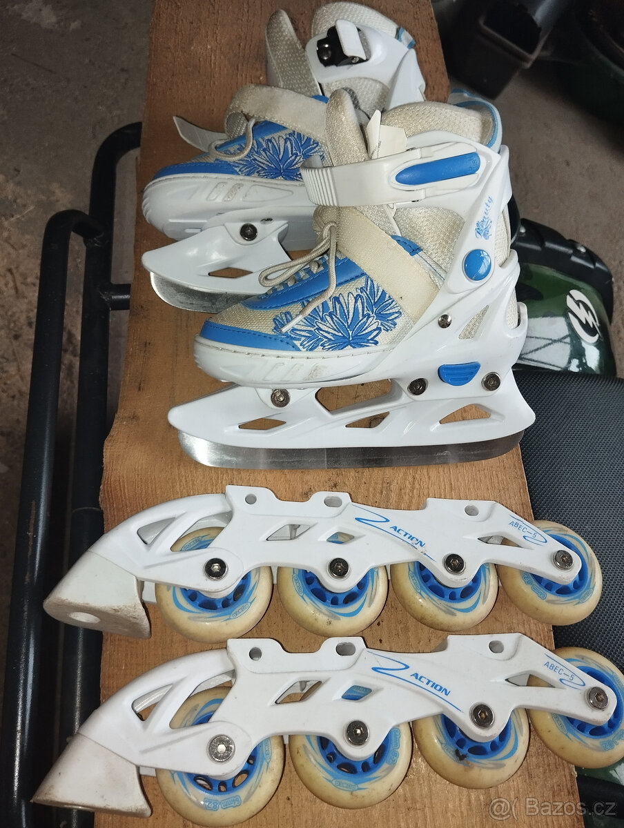 prodám dívčí univerzální lední i inline brusle vel. 29-32