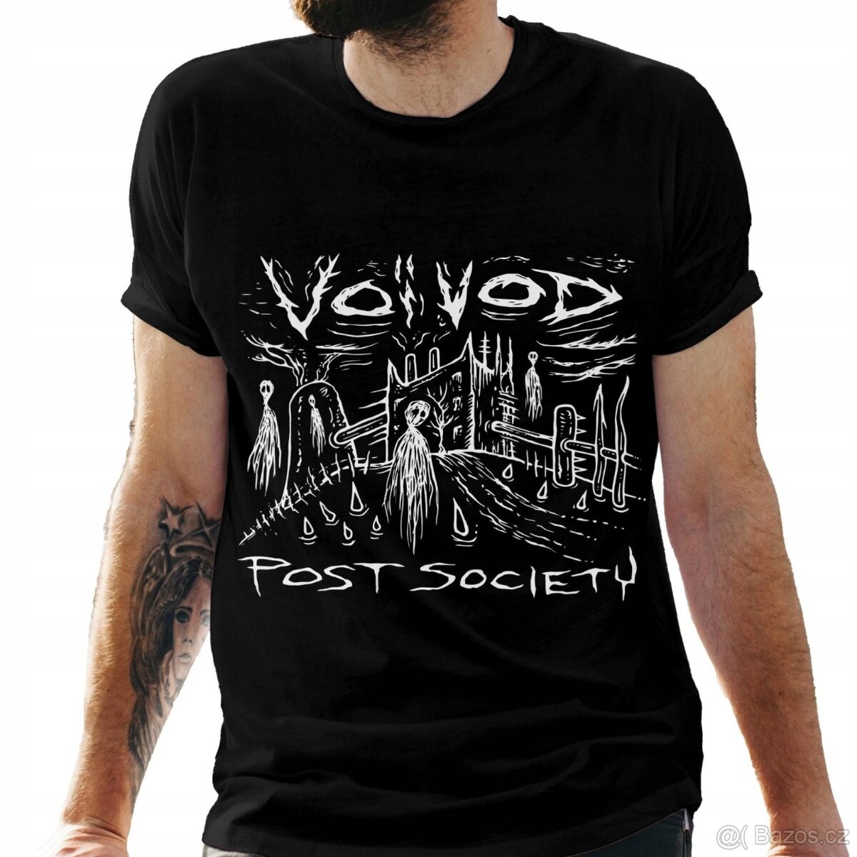 Tričko černé pánské s potiskem VOIVOD - Post Society (3XL)