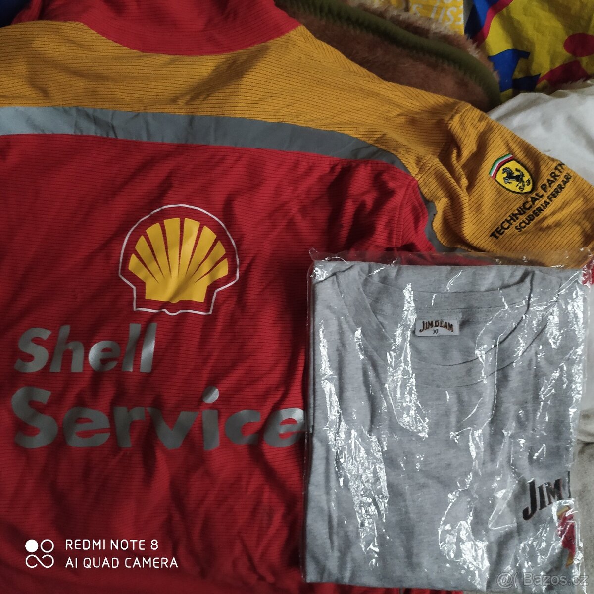 Několik ks triko Shell (s límcem,Ferrari), Jim Beam