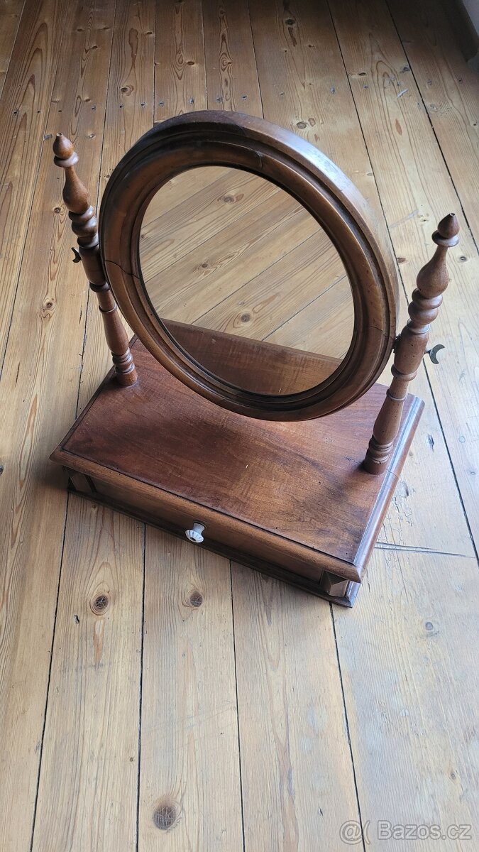Šperkovnice s otočným zrcadlem - krásná starožitná dřevo