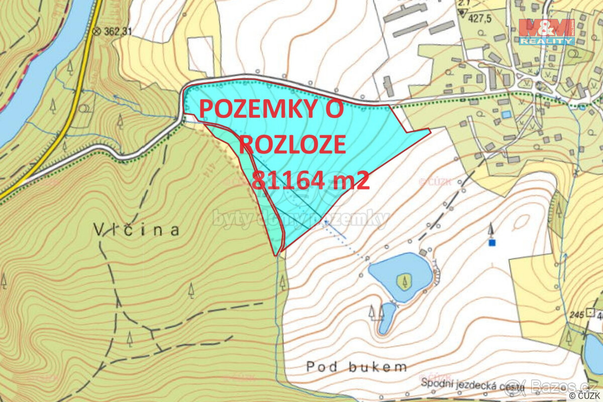 Prodej pole, 81164 m², Šemnice - Sedlečko
