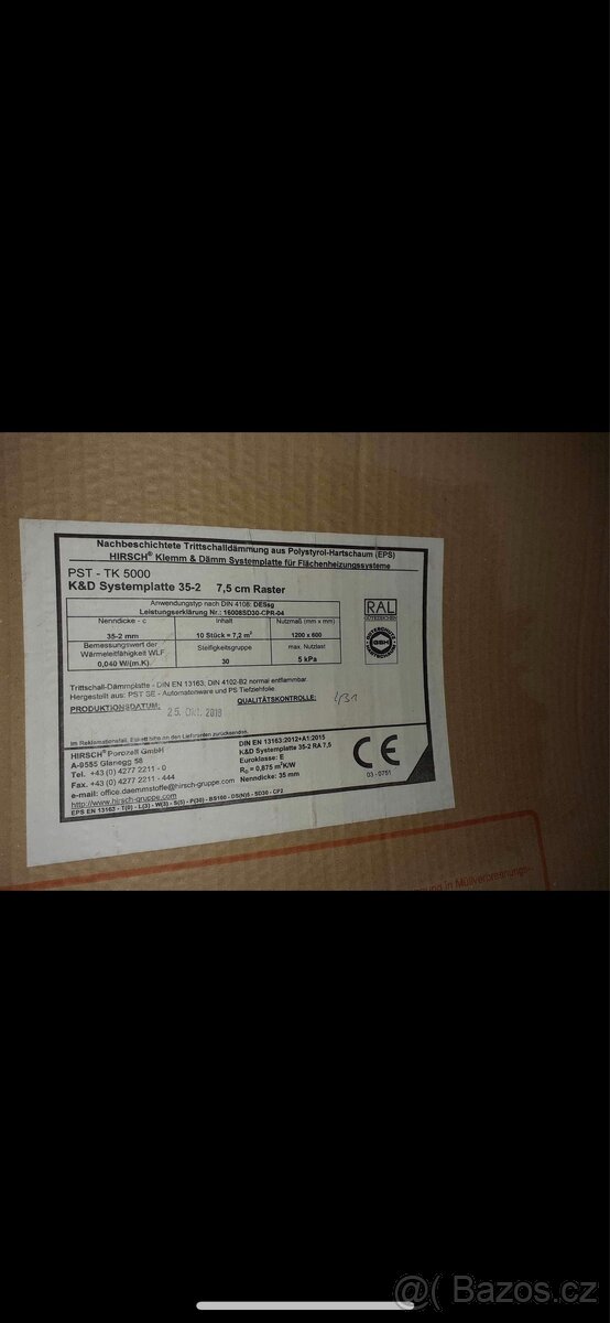 Polystyrenová Systémová deska na podlahové topení