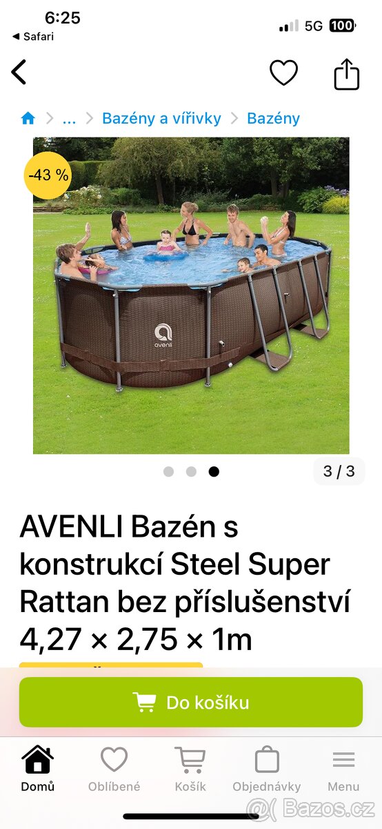 Bazén Avenli ovál 4,27 x 2,75x100 s příslušenstvím NOVÝ