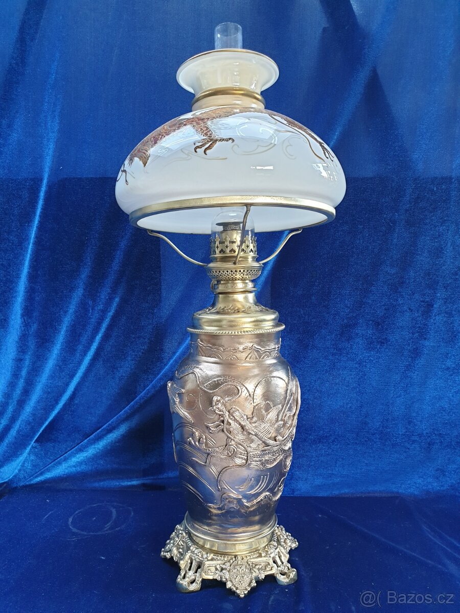 Mosazná, petrolejová, lampa