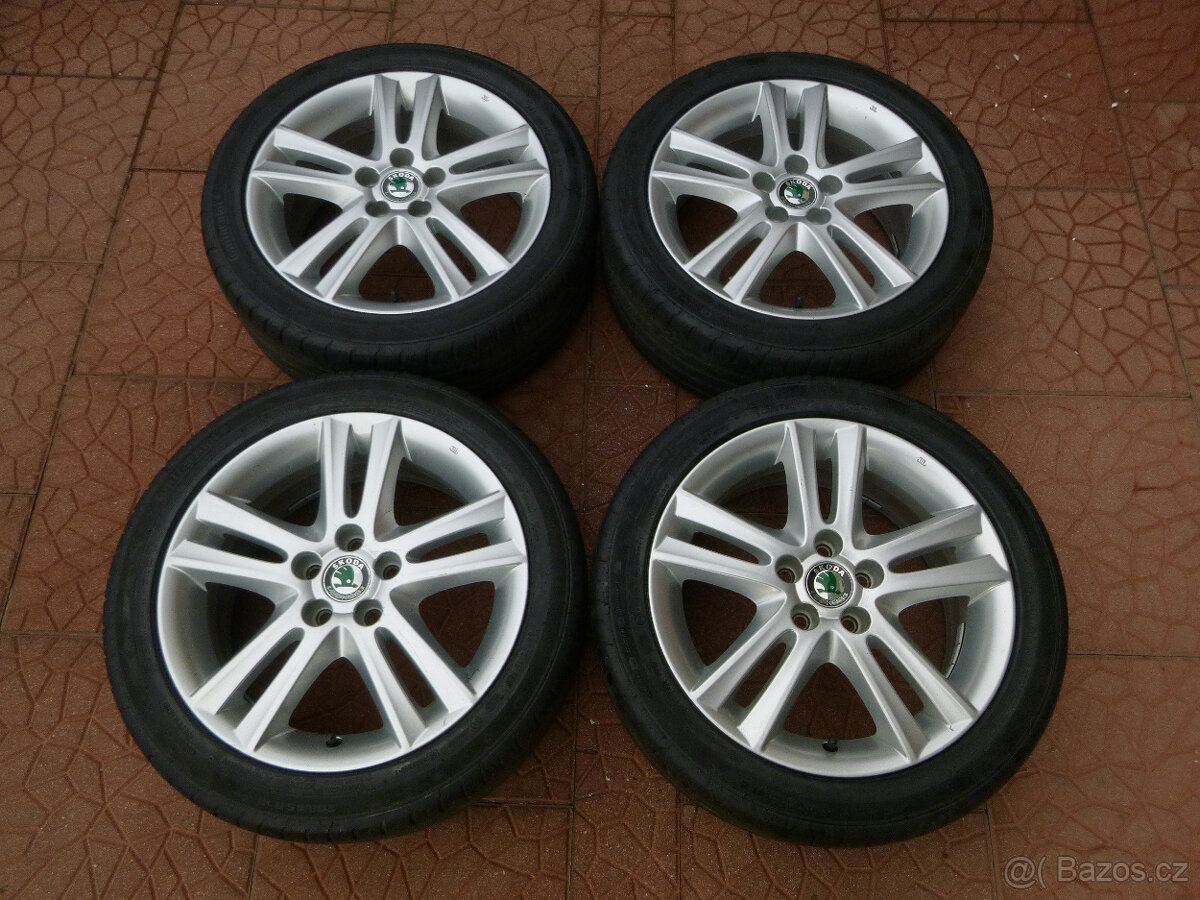 Letní sada alu - originál Škoda 5x100 6Jx16 ET43 5J0601025M