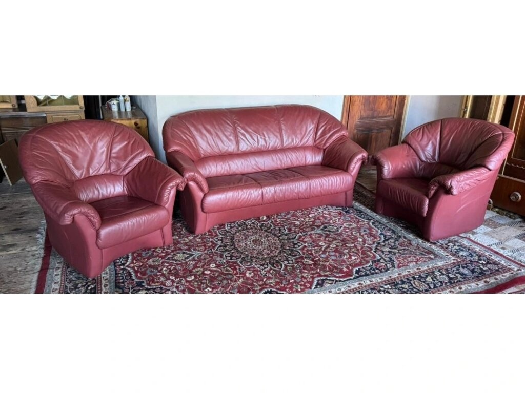 Kožená sedací souprava 3+1+1, 3127